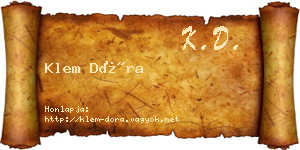 Klem Dóra névjegykártya